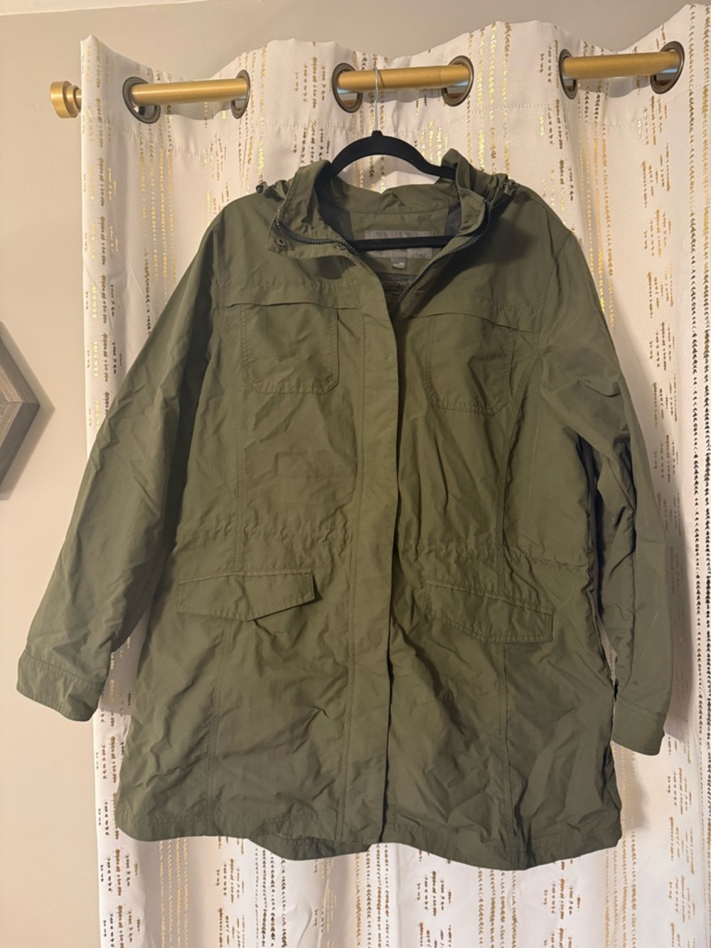 Olive Green Women's Hooded Anorak Jacket